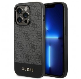 Guess GUHCP14XG4GLGR iPhone 14 Pro Max 6,7" szary/grey hard case 4G Stripe Collection