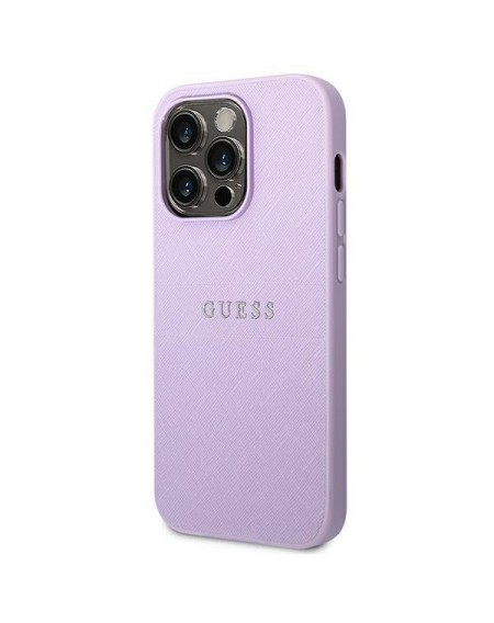 Guess GUHCP14LPSASBPU iPhone 14 Pro 6,1" fioletowy/purple Saffiano Strap