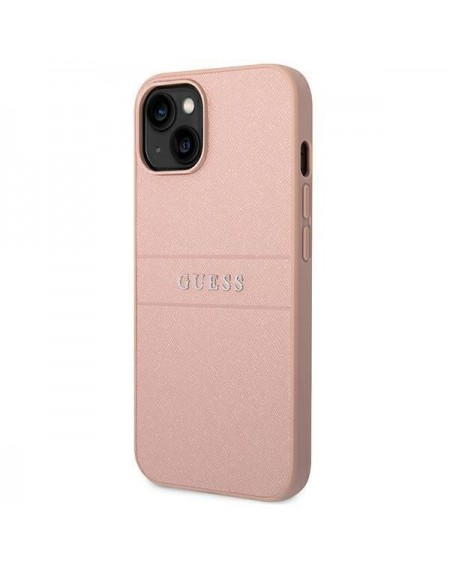 Guess GUHCP14SPSASBPI iPhone 14 6,1" różowy/pink Saffiano Strap