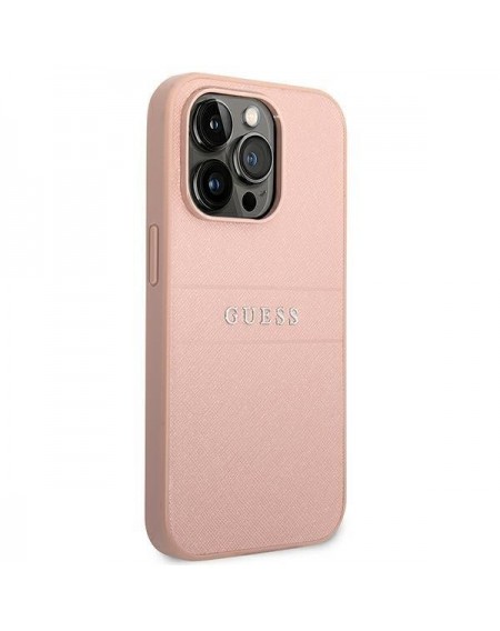 Guess GUHCP14LPSASBPI iPhone 14 Pro 6,1" różowy/pink Saffiano Strap