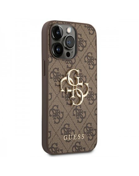 Guess GUHCP14L4GMGBR iPhone 14 Pro 6,1" brązowy/brown hardcase 4G Big Metal Logo