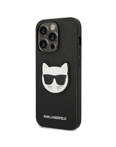 Karl Lagerfeld KLHCP14LSAPCHK iPhone 14 Pro 6,1" hardcase czarny/black Saffiano Choupette Head Patch