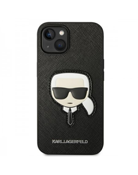 Karl Lagerfeld KLHCP14MSAPKHK iPhone 14 Plus 6,7" czarny/black hardcase Saffiano Karl`s Head Patch
