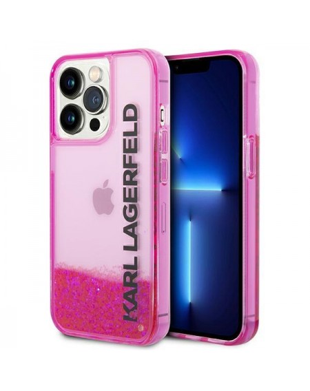Karl Lagerfeld KLHCP14LLCKVF iPhone 14 Pro 6,1" różowy/pink hardcase Liquid Glitter Elong