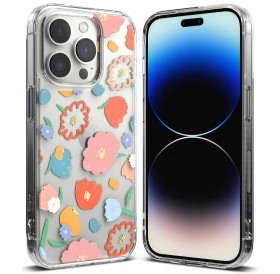 Ringke Fusion Design Armored Sleeve Cover with Gel Frame for iPhone 14 Pro Max transparent (Floral) (FD645E31)