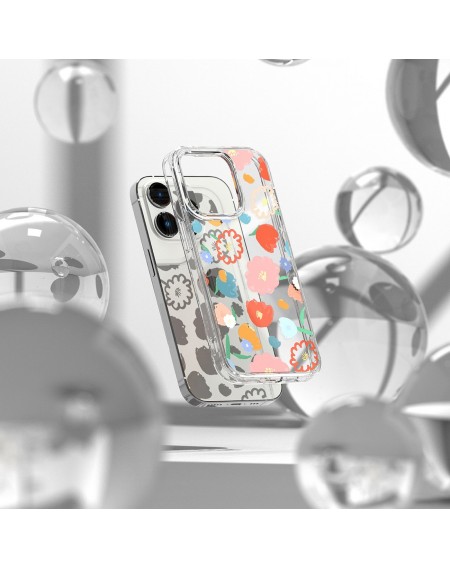 Ringke Fusion Design Armored Sleeve Cover with Gel Frame for iPhone 14 Pro Max transparent (Floral) (FD645E31)