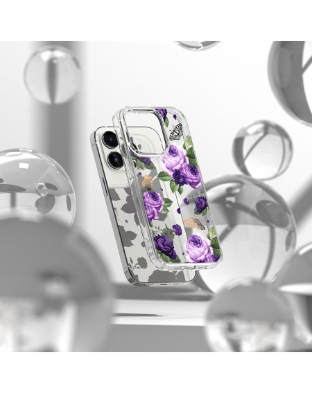 Ringke Fusion Design Armored Case Cover with Gel Frame for iPhone 14 Pro Max transparent (Purple rose) (FD645E29)