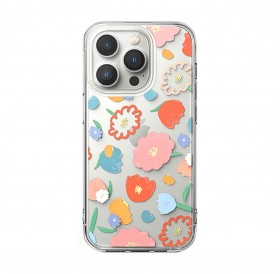 Ringke Fusion Design Armored Sleeve Cover with Gel Frame for iPhone 14 Pro transparent (Floral) (FD641E31)