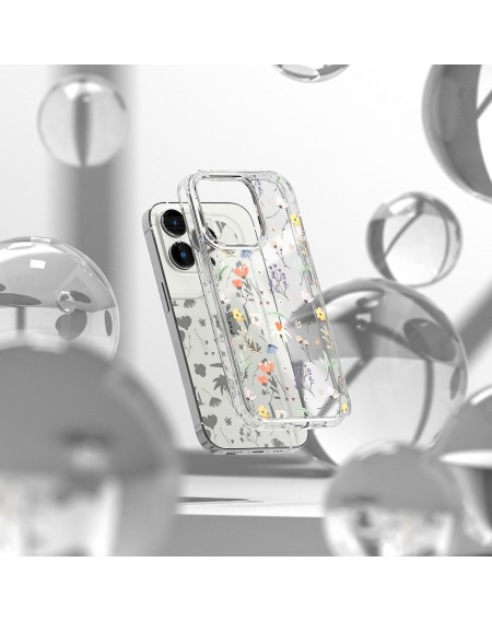 Ringke Fusion Design Armored Case Cover with Gel Frame for iPhone 14 Pro transparent (Dry flowers) (FD641E30)