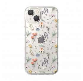 Ringke Fusion Design Armored Case Cover with Gel Frame for iPhone 14 Plus transparent (Dry flowers) (FD637E30)