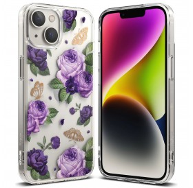 Ringke Fusion Design Armored Case Cover with Gel Frame for iPhone 14 Plus transparent (Purple rose) (FD637E29)