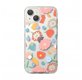 Ringke Fusion Design Armored Sleeve Cover with Gel Frame for iPhone 14 transparent (Floral) (FD633E31)