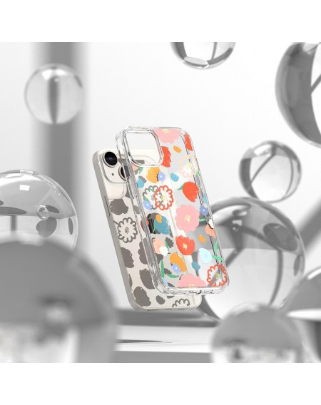 Ringke Fusion Design Armored Sleeve Cover with Gel Frame for iPhone 14 transparent (Floral) (FD633E31)