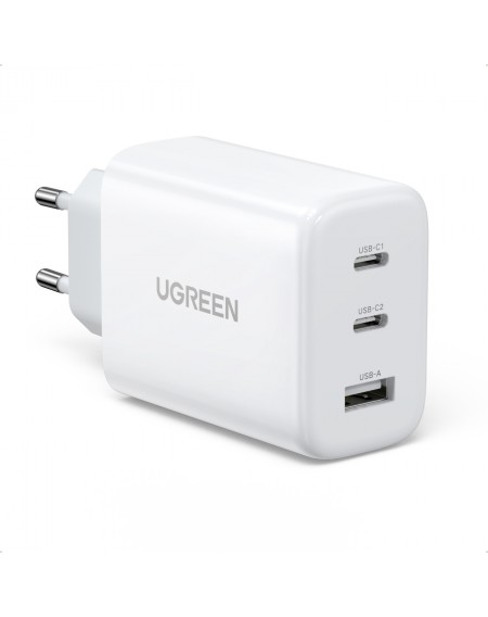 Ugreen fast wall charger 2x USB Type C / USB 65W PD3.0, QC3.0 / 4.0 + white (CD275)