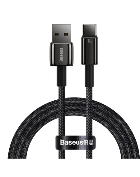 Baseus Tungsten Gold cable USB-A - USB-C 480Mb / s 100W 1m black (CAWJ000001)