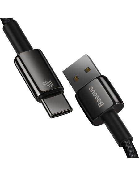 Baseus Tungsten Gold cable USB-A - USB-C 480Mb / s 100W 1m black (CAWJ000001)