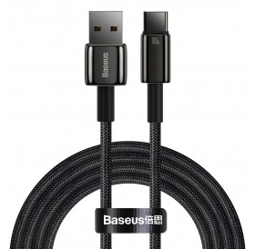 Baseus Tungsten Gold cable USB-A - USB-C 480Mb / s 100W 2m black (CAWJ000101)