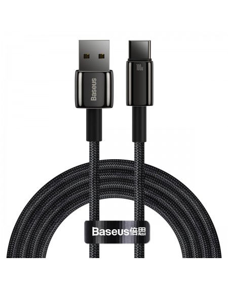 Baseus Tungsten Gold cable USB-A - USB-C 480Mb / s 100W 2m black (CAWJ000101)