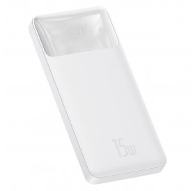 Baseus Bipow powerbank with display 10000mAh 15W white (Overseas Edition) + USB-A - Micro USB 0.25m cable white (PPBD050002)
