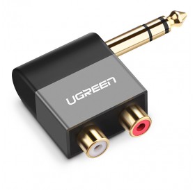 Ugreen audio jack adapter 6.35mm male to 2xRCA female black (AV147)