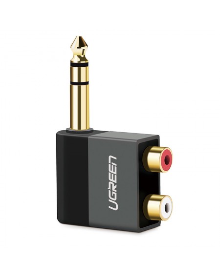 Ugreen audio jack adapter 6.35mm male to 2xRCA female black (AV147)