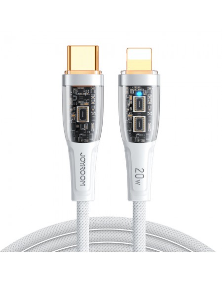 Joyroom fast charging cable with smart switch USB-C - Lightning 20W 1.2m white (S-CL020A3)