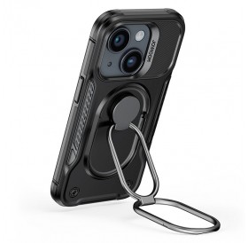 Joyroom Dual Hinge case for iPhone 14 armored case with a stand and a ring holder black