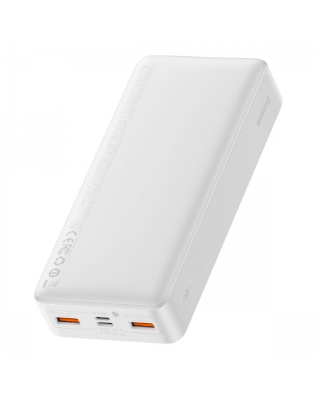 Baseus Bipow Fast Charging Power Bank 20000mAh 20W white (Overseas Edition) + USB-A - Micro USB 0.25m cable white (PPBD050302)