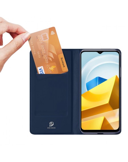 Dux Ducis Skin Pro Case Xiaomi Poco M5 Wallet Holster Cover Blue