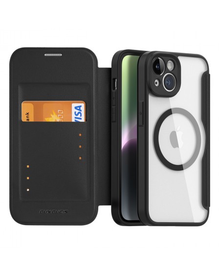 Dux Ducis Skin X Pro case iPhone 14 MagSafe magnetic flip case black