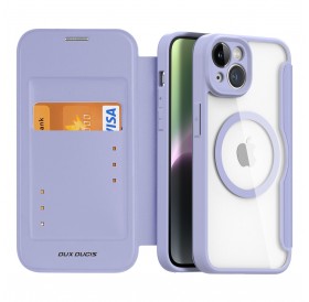 Dux Ducis Skin X Pro Case iPhone 14 Magnetic MagSafe Flip Case Purple