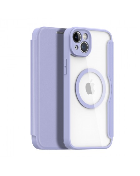 Dux Ducis Skin X Pro Case iPhone 14 Plus Magnetic MagSafe Flip Case Purple