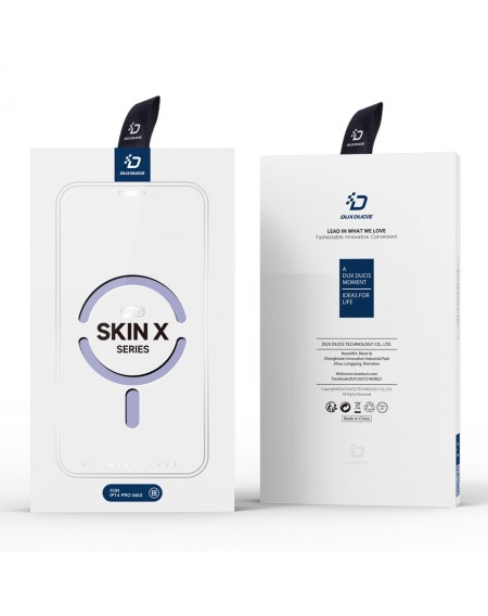 Dux Ducis Skin X Pro Case iPhone 14 Pro Max Magnetic MagSafe Flip Case Purple