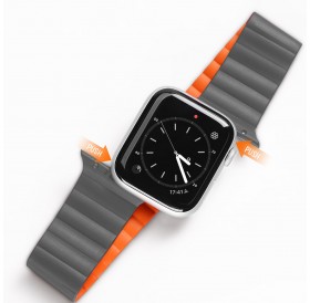 Dux Ducis Magnetic Strap Apple Watch Ultra Magnetic Bracelet Gray Orange Strap (Chain Version)