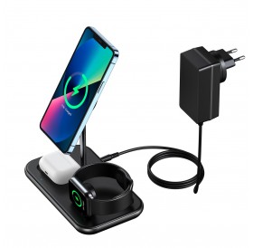 Choetech MFM MFi charger/inductive charging station 3in1 iPhone 12/13/14, AirPods Pro, Apple Watch gray (T589-F)