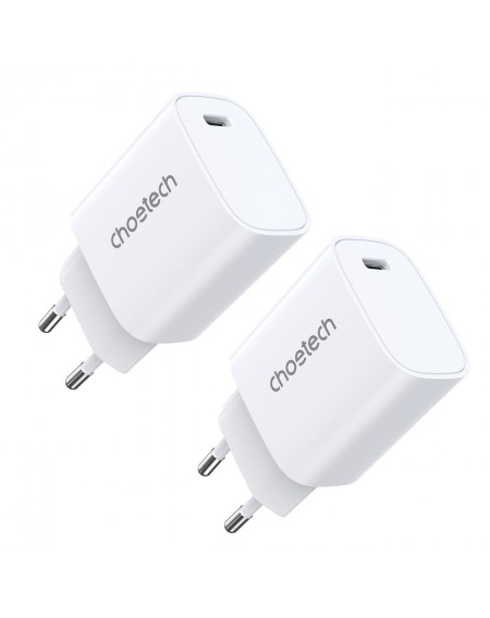 Choetech Q5004*2 PD20W charger for iphone12/13 series White