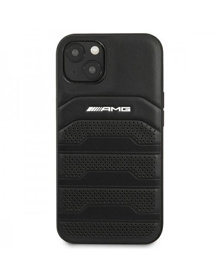 AMG AMHCP14SGSEBK iPhone 14 6.1 &quot;black / black hardcase Leather Debossed Lines