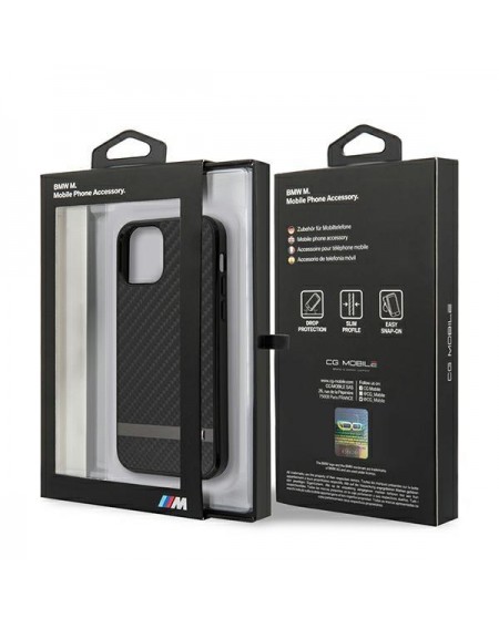 Etui BMW BMHCP12SASCFBK iPhone 12 mini 5,4" czarny/black hardcase M Collection Carbon