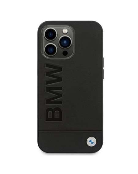 Case BMW BMHCP14LSLLBK iPhone 14 Pro 6.1 &quot;black / black Leather Stamp