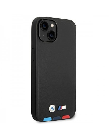 Case BMW BMHCP14M22PTDK iPhone 14 Plus 6.7 &quot;black / black Leather Stamp Tricolor