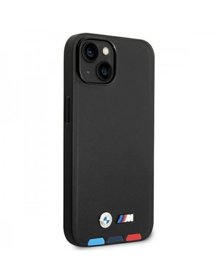 Case BMW BMHMP14M22PTDK iPhone 14 Plus 6.7 &quot;black / black Leather Stamp Tricolor Magsafe
