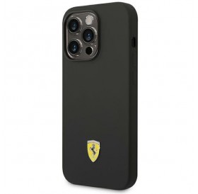 Ferrari FEHCP14LSIBBK iPhone 14 Pro 6.1&quot; black/black hardcase Silicone Metal Logo