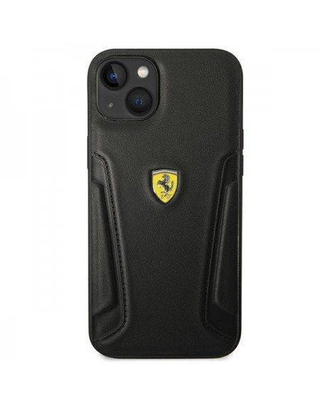 Ferrari FEHCP14MRBUK iPhone 14 Plus 6.7 &quot;black / black hardcase Leather Stamp Sides