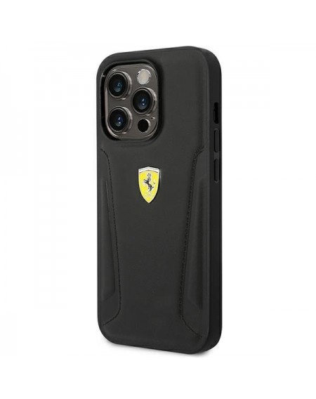 Ferrari FEHCP14XRBUK iPhone 14 Pro Max 6.7 &quot;black / black hardcase Leather Stamp Sides