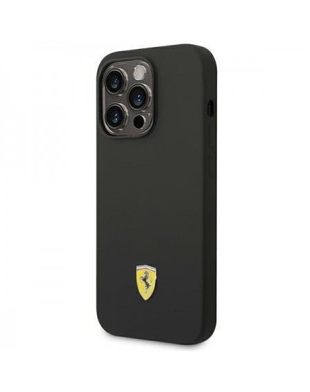 Ferrari FEHCP14XSIBBK iPhone 14 Pro Max 6.7 &quot;black / black hardcase Silicone Metal Logo