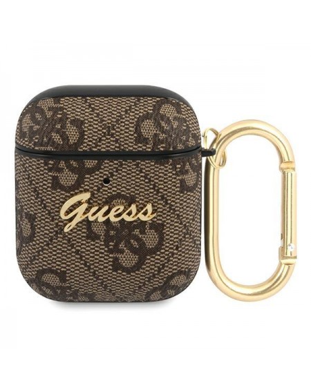 Guess GUA24GSMW AirPods cover brown / brown 4G Script Metal Collection