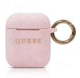 Guess GUACCSILGLLP AirPods cover light pink / pink Silicone Glitter