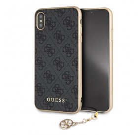 Guess GUHCI65GF4GGR iPhone Xs Max gray / gray hard case 4G Charms Collection