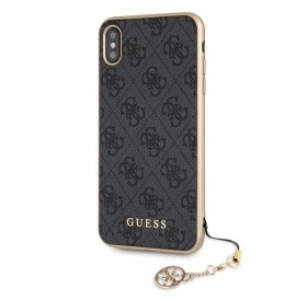 Guess GUHCI65GF4GGR iPhone Xs Max gray / gray hard case 4G Charms Collection
