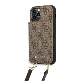 Guess GUHCP12MCB4GB iPhone 12/12 Pro 6.1 &quot;brown / brown hardcase 4G Crossbody Cardslot